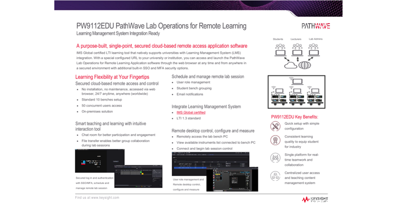 PW9112EDU PathWave Lab Operations for Remote Learning